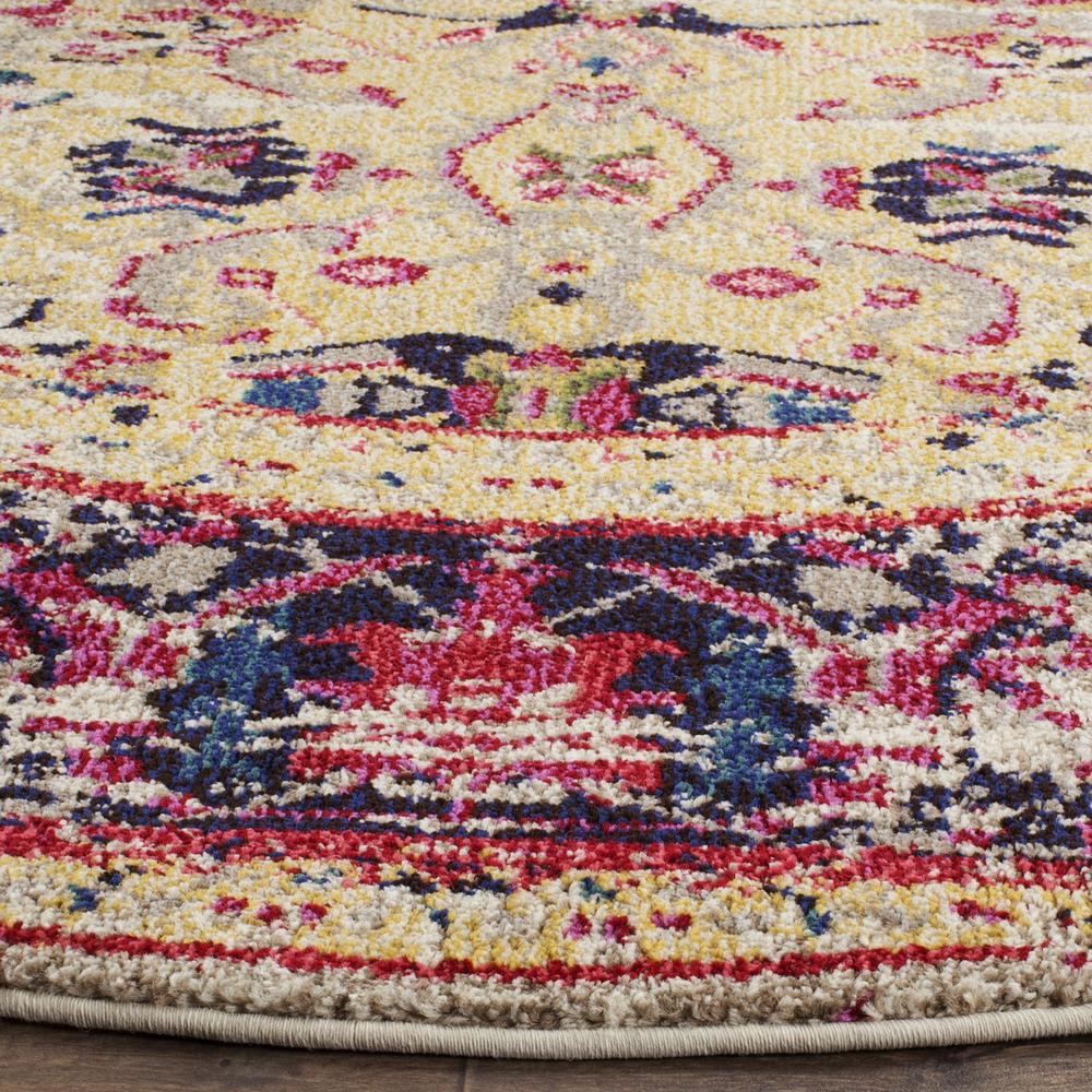 MONACO, IVORY / PINK, 5' X 5' Round, Area Rug. Picture 1