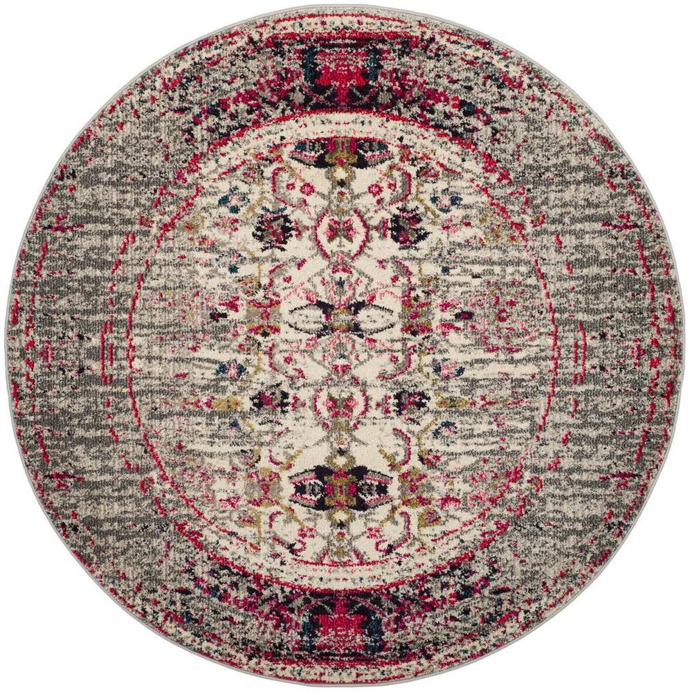 MONACO, GREY / IVORY, 5' X 5' Round, Area Rug. Picture 1