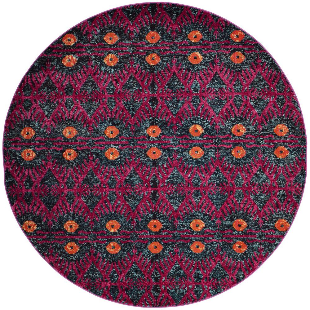MONACO, PINK / MULTI, 6'-7" X 6'-7" Round, Area Rug, MNC213D-7R. Picture 1