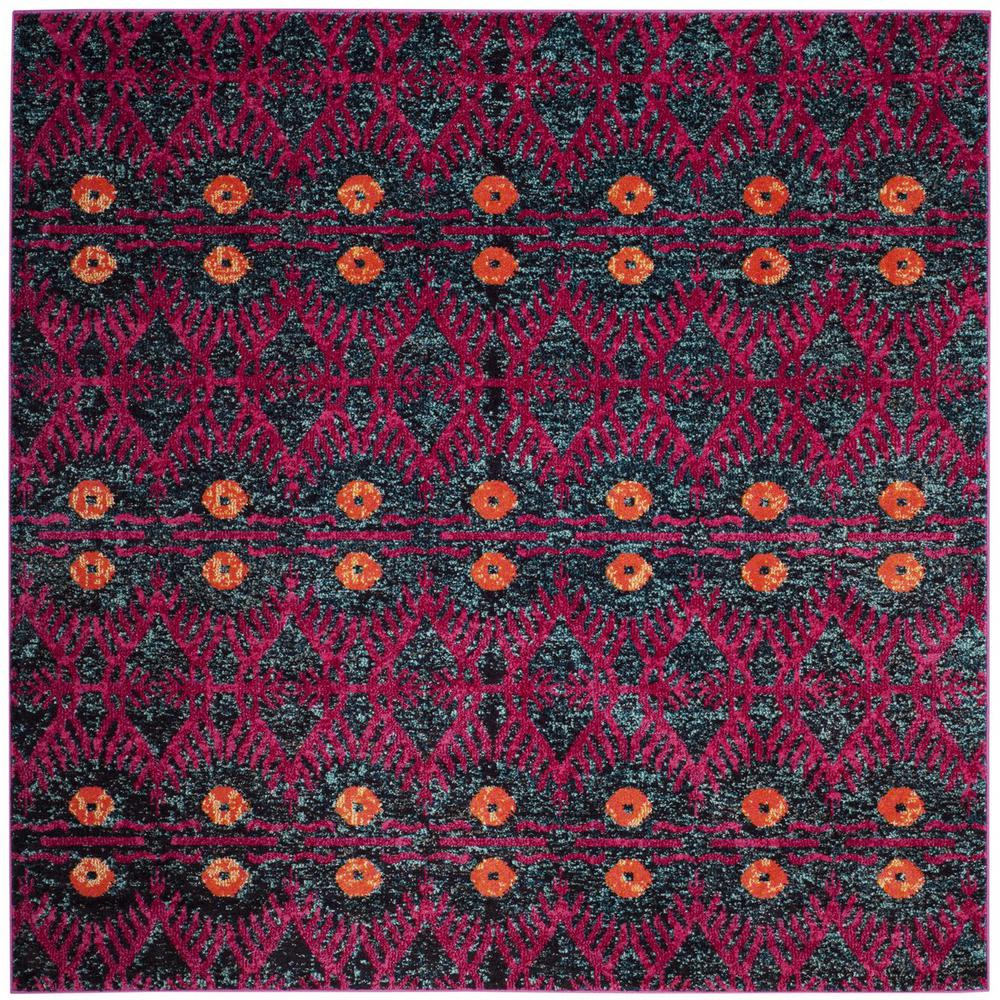 MONACO, PINK / MULTI, 6'-7" X 6'-7" Square, Area Rug, MNC213D-7SQ. Picture 1
