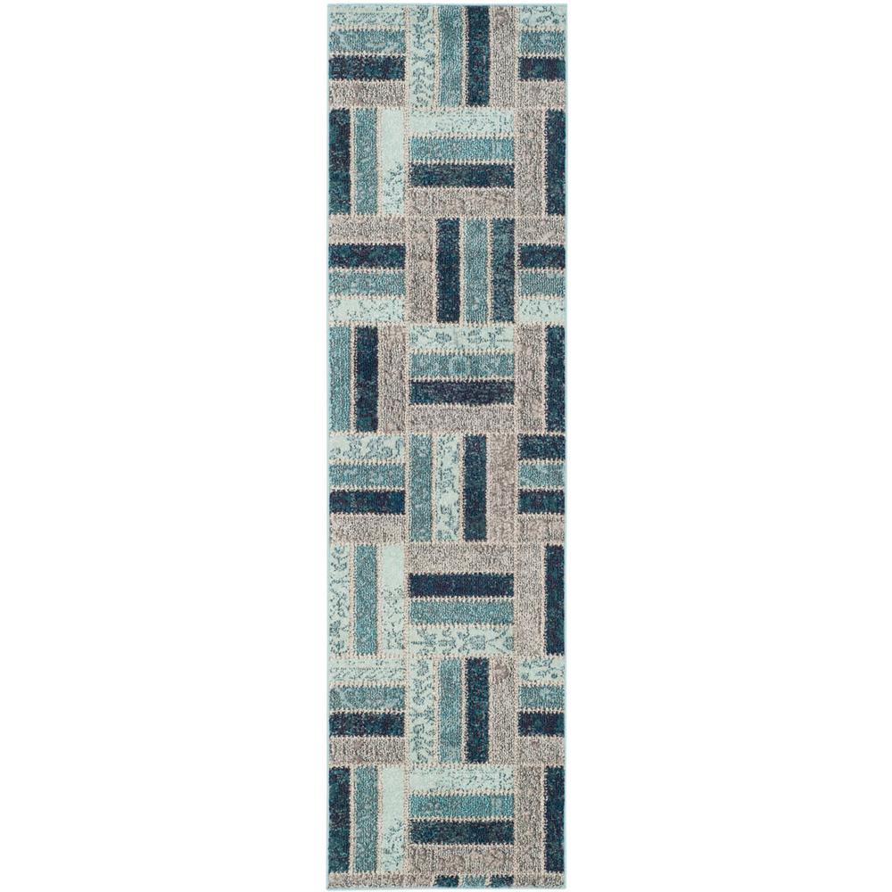 MONACO, GREY / BLUE, 2'-2" X 8', Area Rug. Picture 1