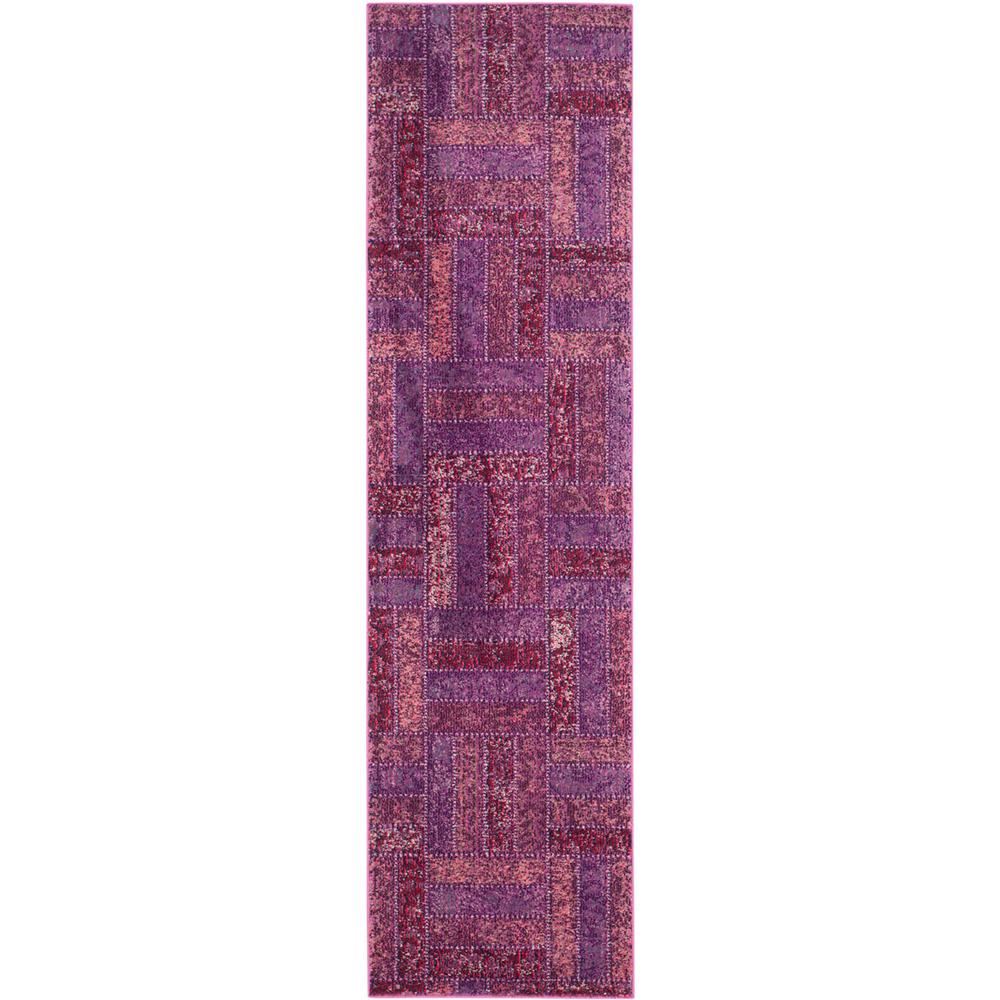 MONACO, PURPLE / MULTI, 2'-2" X 8', Area Rug. Picture 1