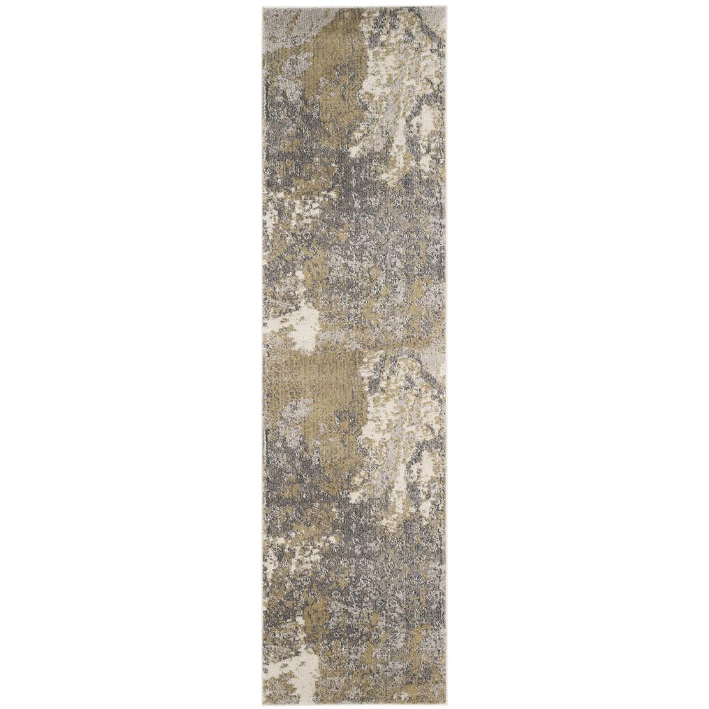 MONACO, IVORY / GREY, 2'-2" X 8', Area Rug. Picture 1