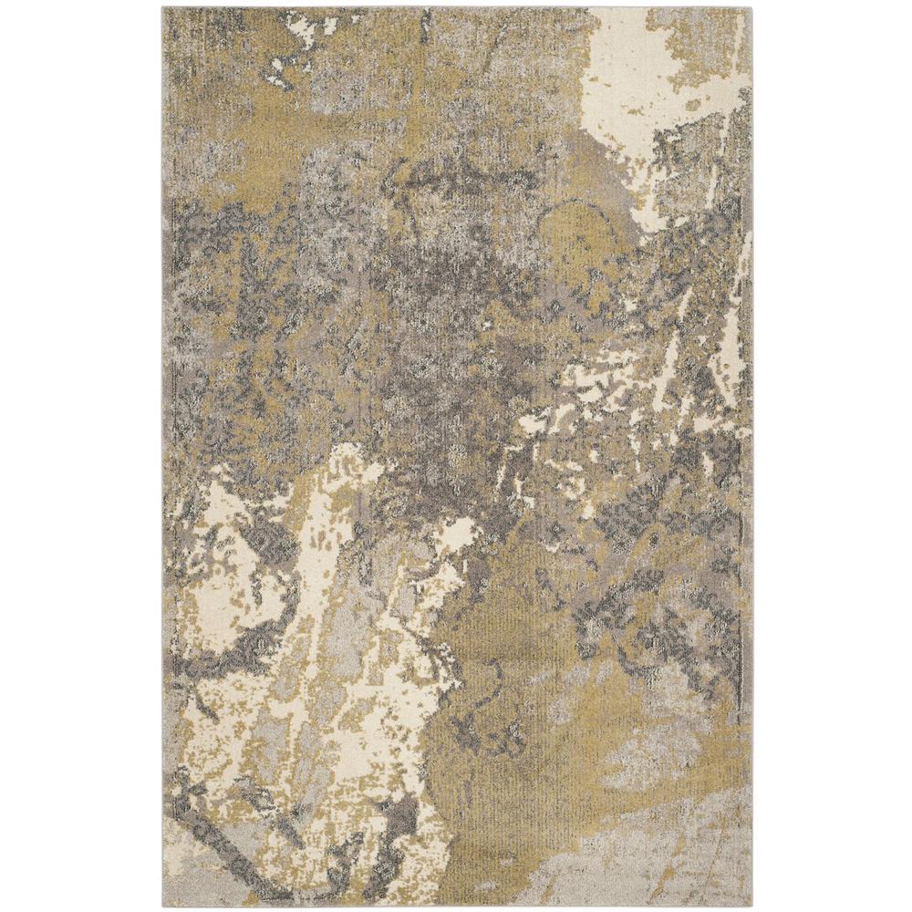 MONACO, IVORY / GREY, 6'-7" X 9'-2", Area Rug. Picture 1