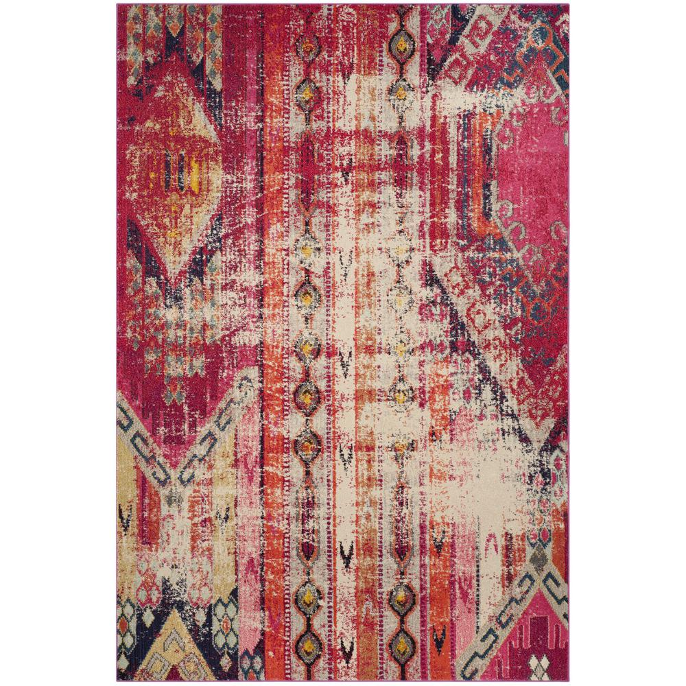 MONACO, MAGENTA / MULTI, 6'-7" X 9'-2", Area Rug. Picture 1