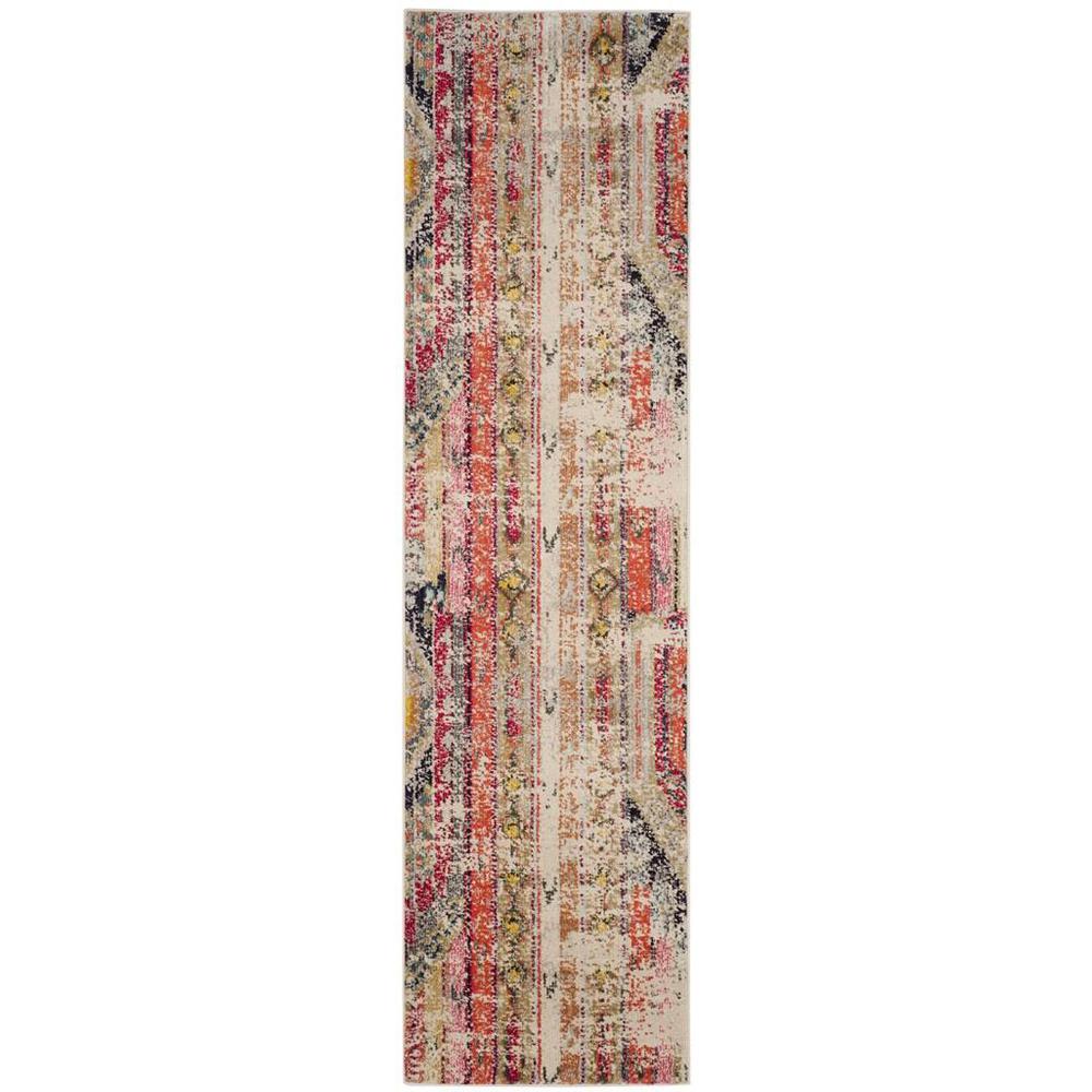 MONACO, LIGHT GREY / MULTI, 2'-2" X 8', Area Rug. Picture 1