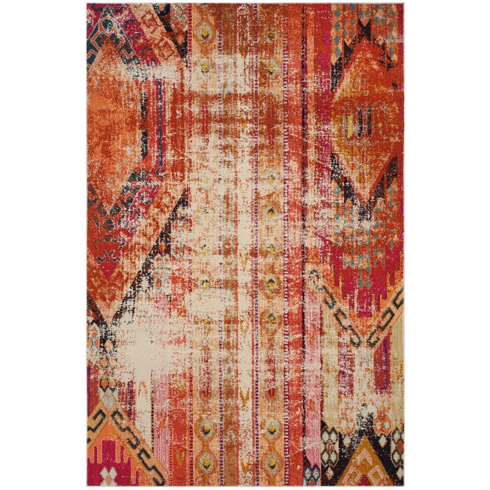 MONACO, ORANGE / MULTI, 6'-7" X 9'-2", Area Rug, MNC222H-6. Picture 1