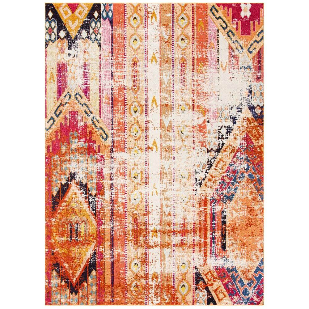 MONACO, ORANGE / MULTI, 8' X 11', Area Rug, MNC222H-8. Picture 1