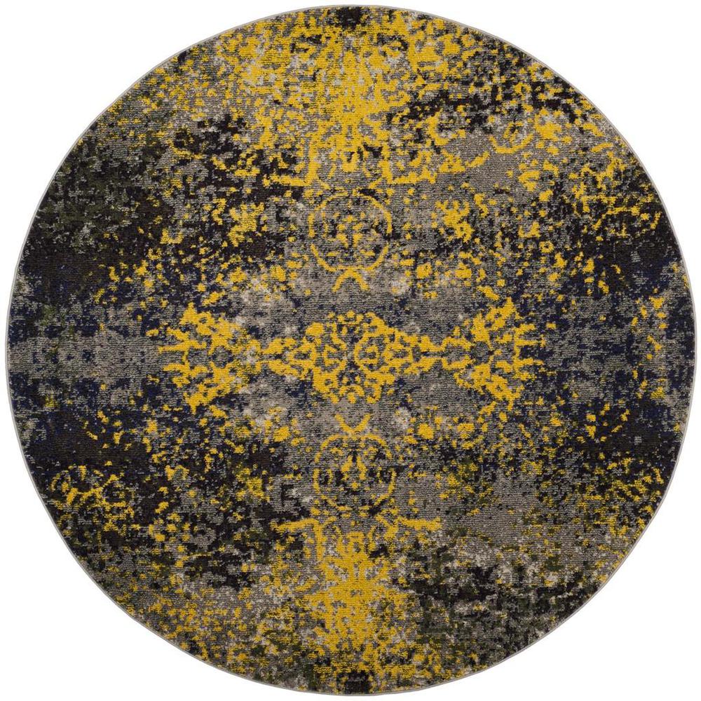 MONACO, GREY / MULTI, 6'-7" X 6'-7" Round, Area Rug, MNC223G-7R. Picture 1