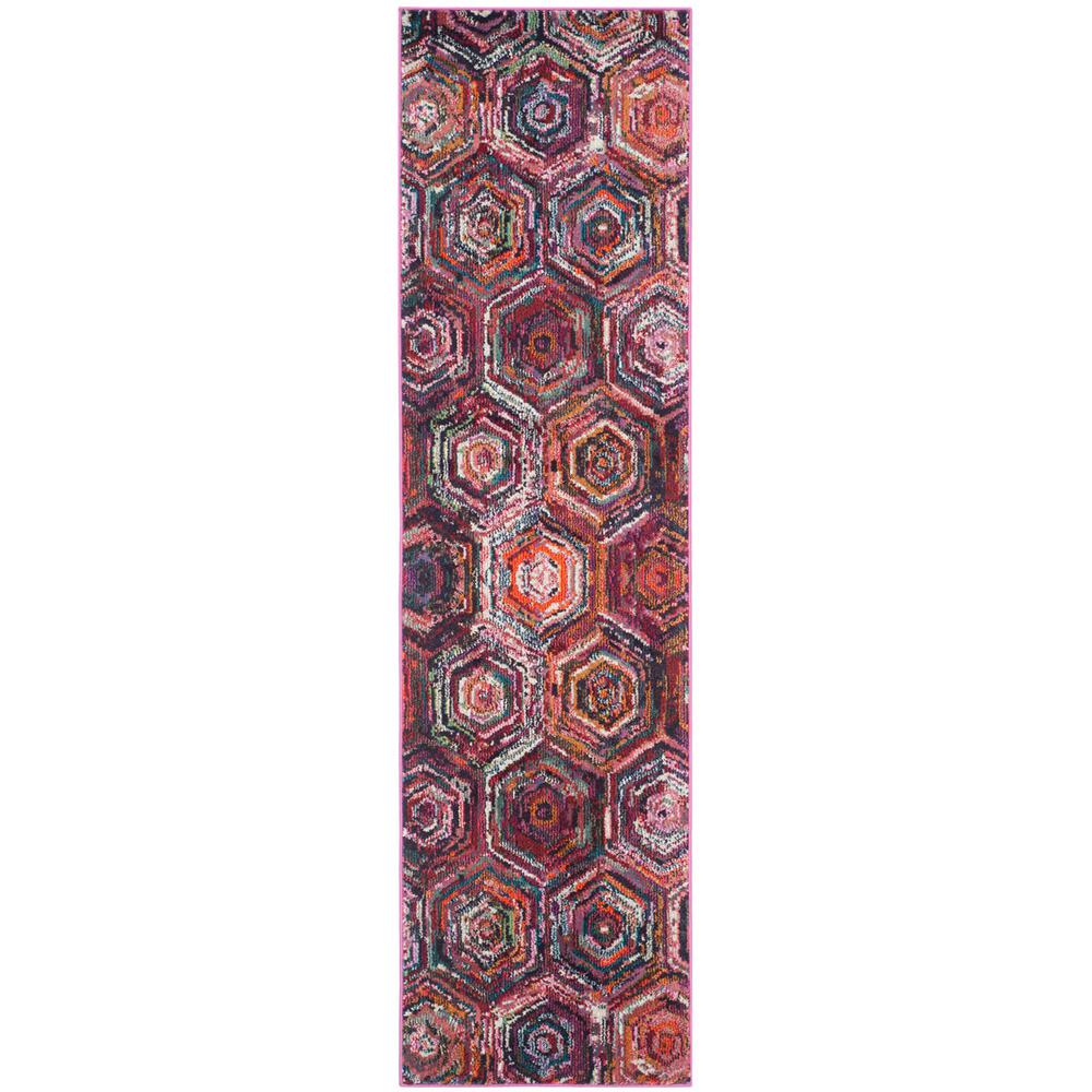 MONACO, PINK / MULTI, 2'-2" X 8', Area Rug, MNC224D-28. Picture 1