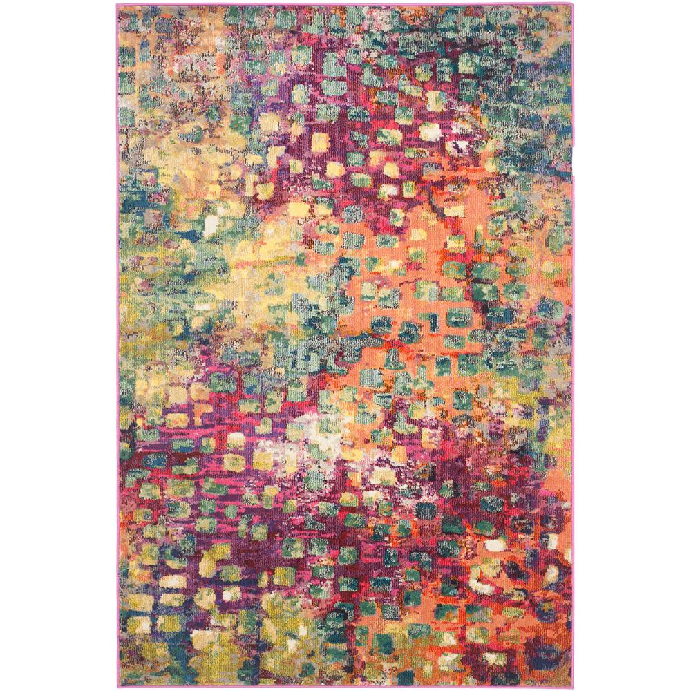MONACO, PINK / MULTI, 5'-1" X 7'-7", Area Rug, MNC225D-5. Picture 1