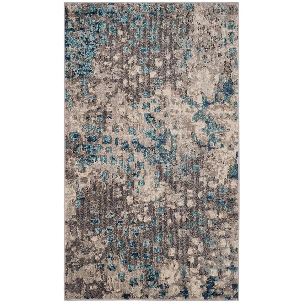 MONACO, GREY / LIGHT BLUE, 3' X 5', Area Rug. Picture 1