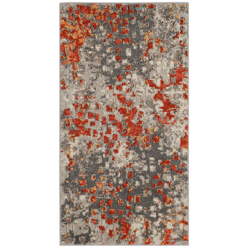 MONACO, GREY / ORANGE, 2'-2" X 4', Area Rug. Picture 1