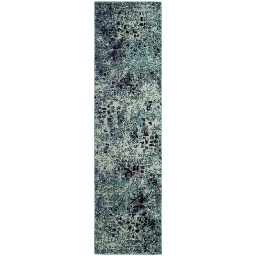 MONACO, LIGHT BLUE / MULTI, 2'-2" X 8', Area Rug. Picture 1