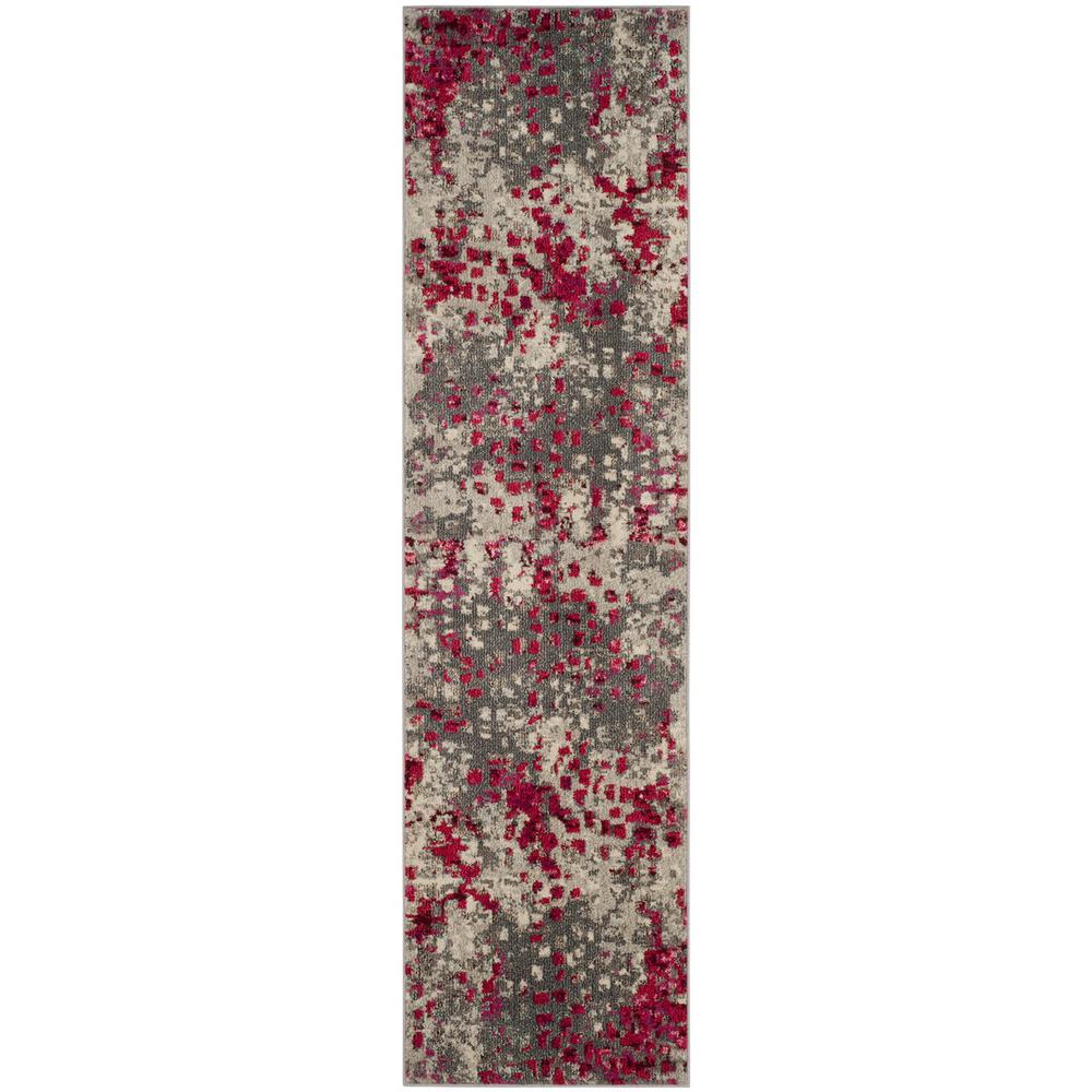 MONACO, GREY / FUCHSIA, 2'-2" X 8', Area Rug. Picture 1