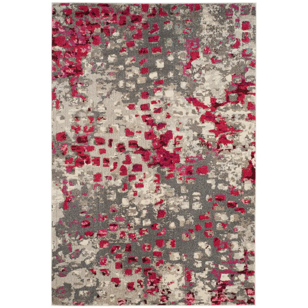 MONACO, GREY / FUCHSIA, 5'-1" X 7'-7", Area Rug. Picture 1
