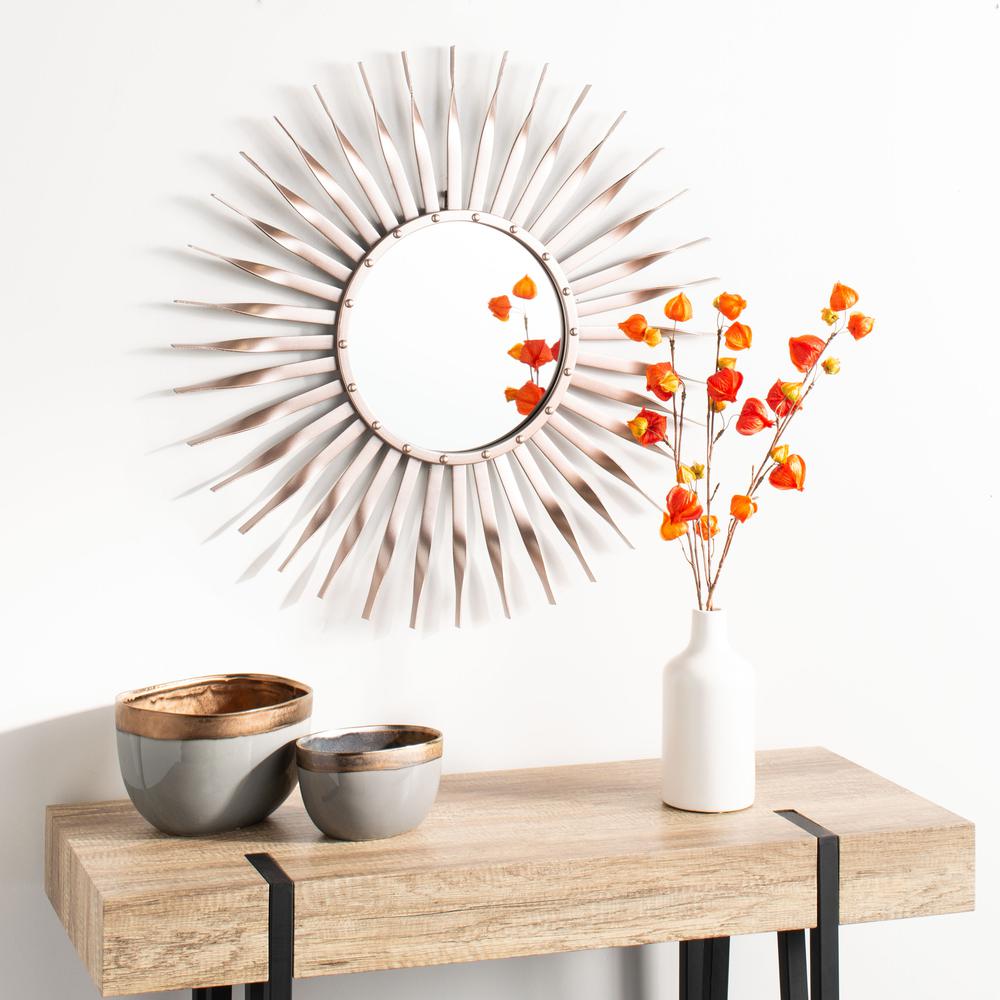 Marlene Sunburst Mirror, Rose Gold. Picture 5