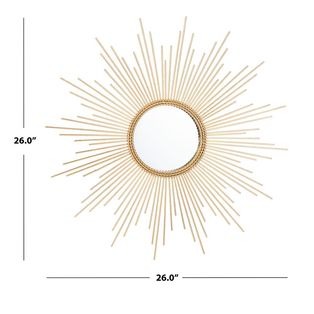 Nahla Sunburst Mirror, Gold Leaf. Picture 3