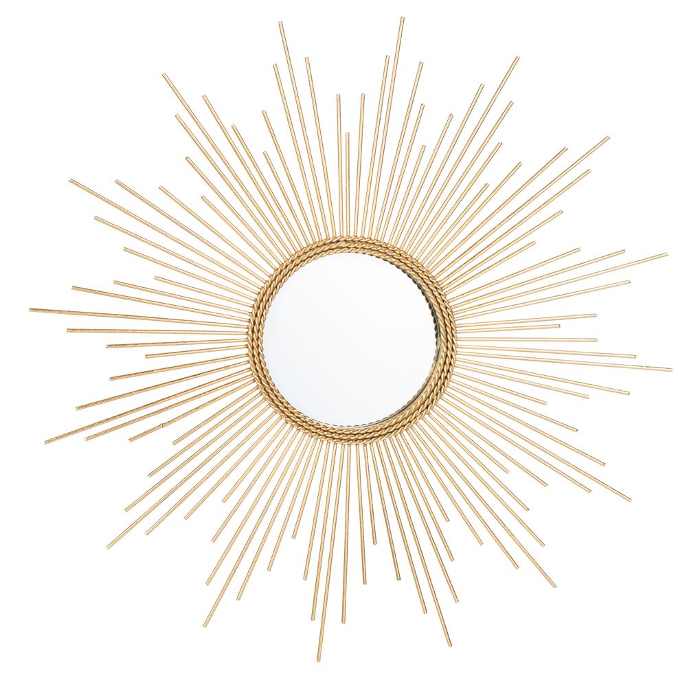 Nahla Sunburst Mirror, Gold Leaf. Picture 1