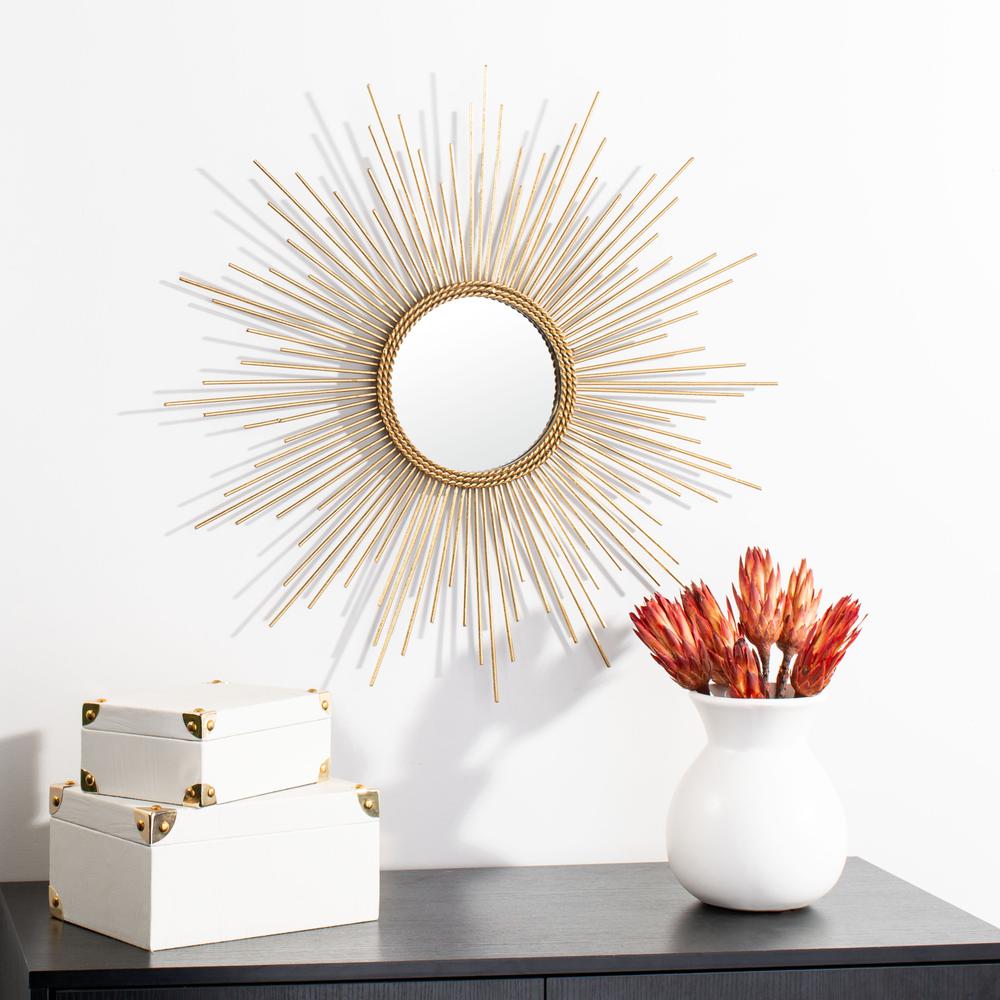 Nahla Sunburst Mirror, Gold Leaf. Picture 4