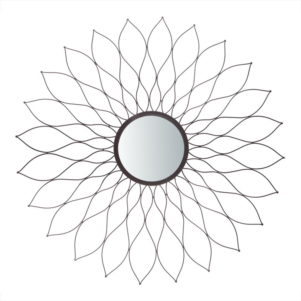 Ravin Sunburst Mirror, Champagne. Picture 1