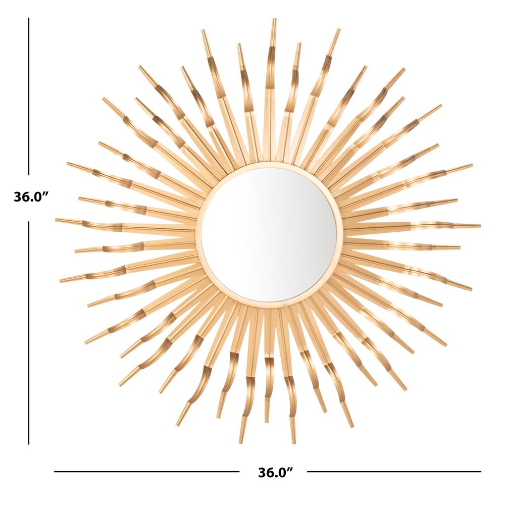 Naya Sunburst Mirror, Gold. Picture 4