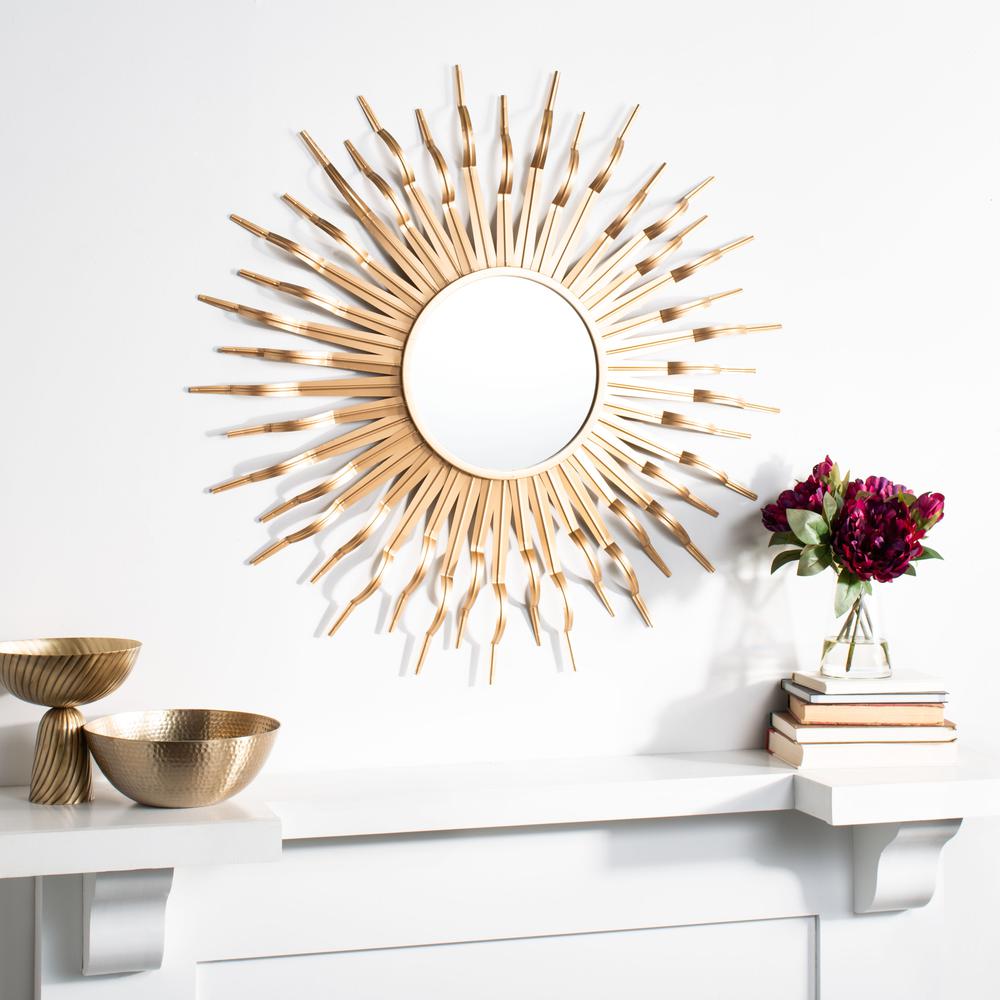 Naya Sunburst Mirror, Gold. Picture 5