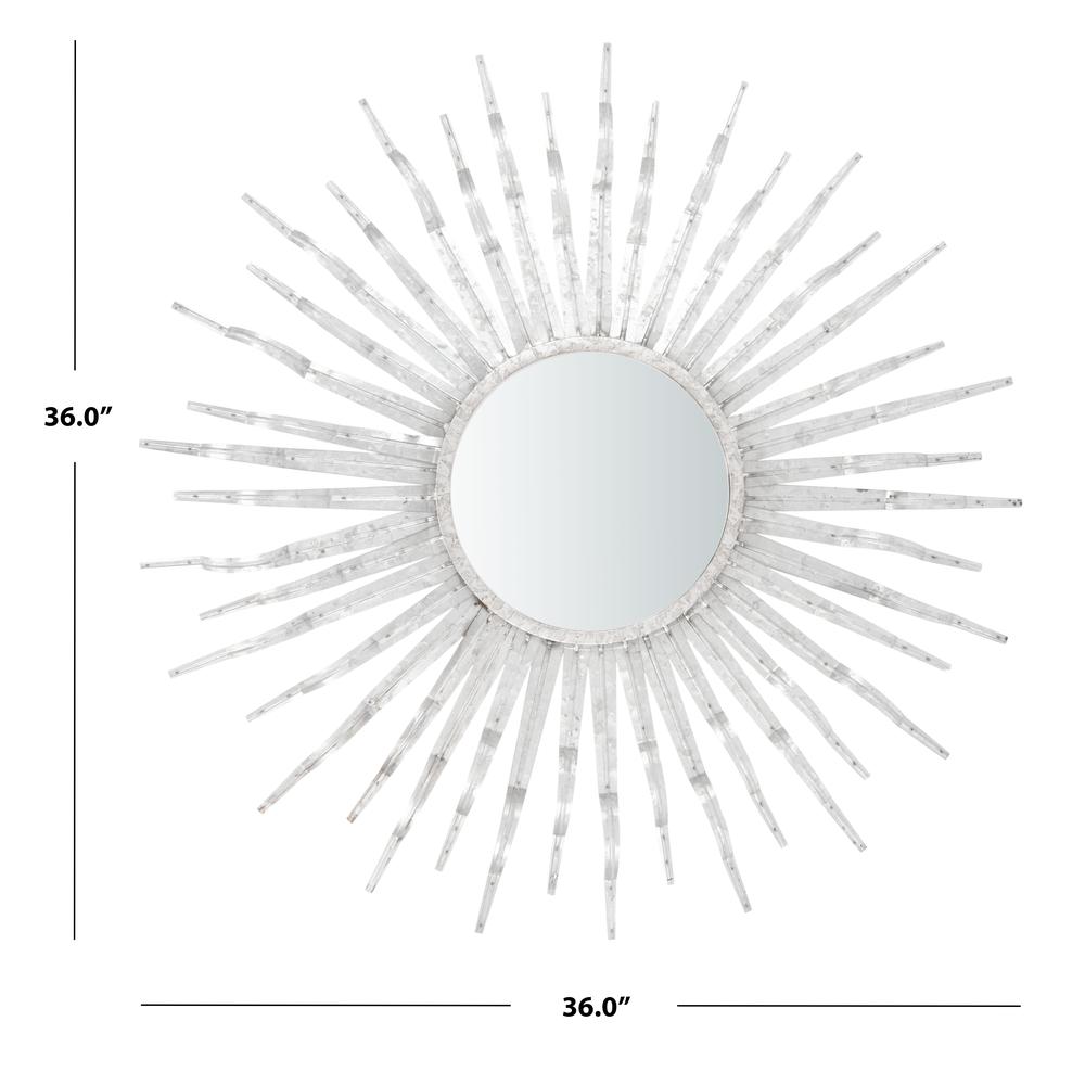 Naya Sunburst Mirror, Silver. Picture 3
