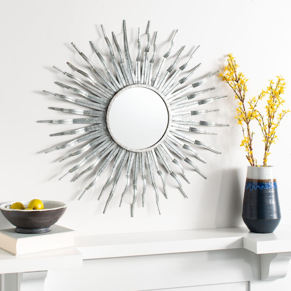 Naya Sunburst Mirror, Silver. Picture 4