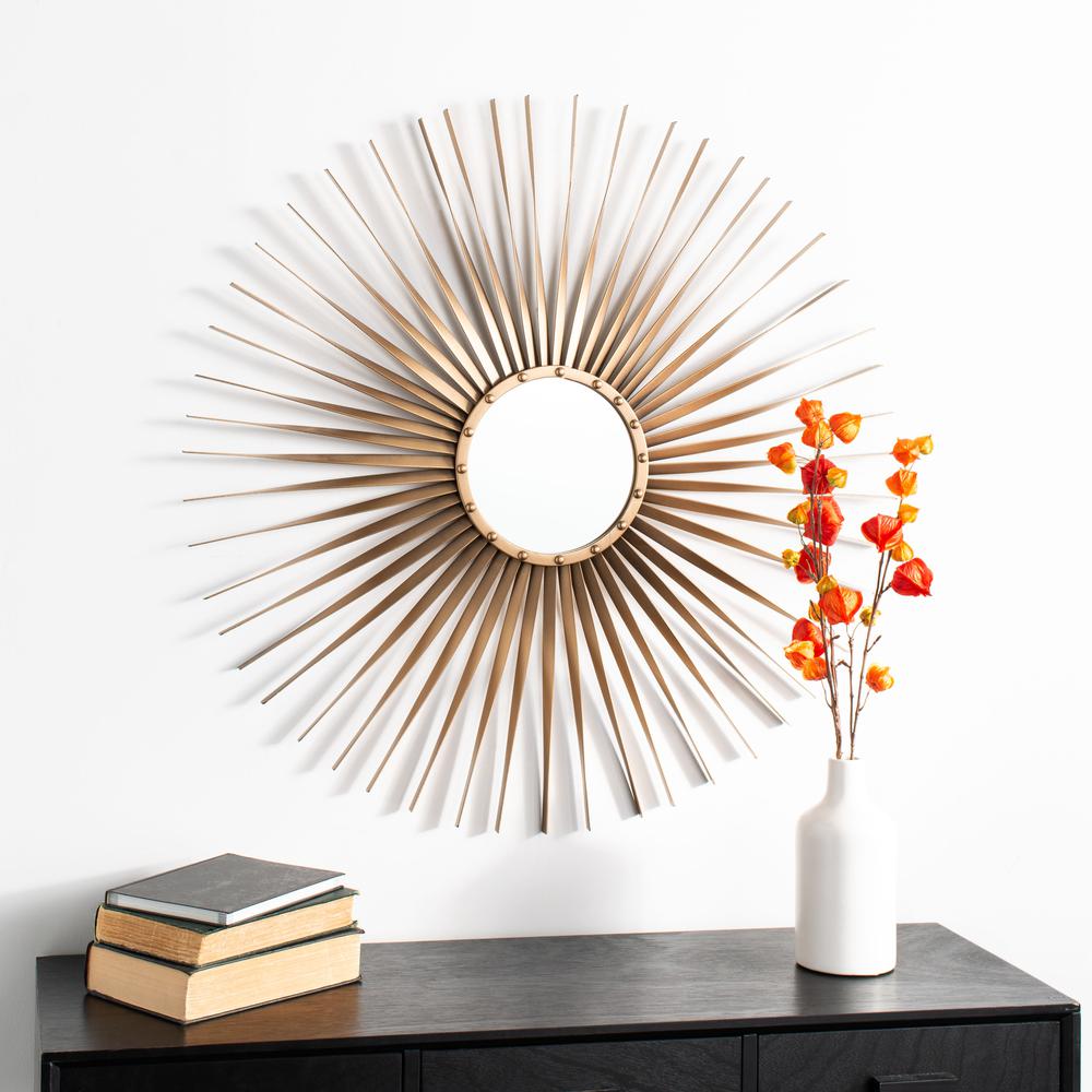 Lachlyn Sunburst Mirror, Gold. Picture 4