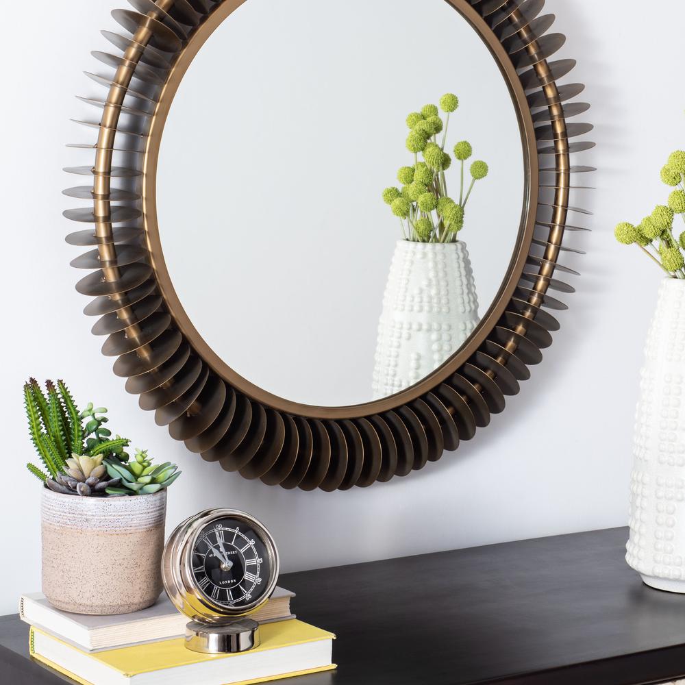 Storm Mirror, Brass Antique. Picture 4