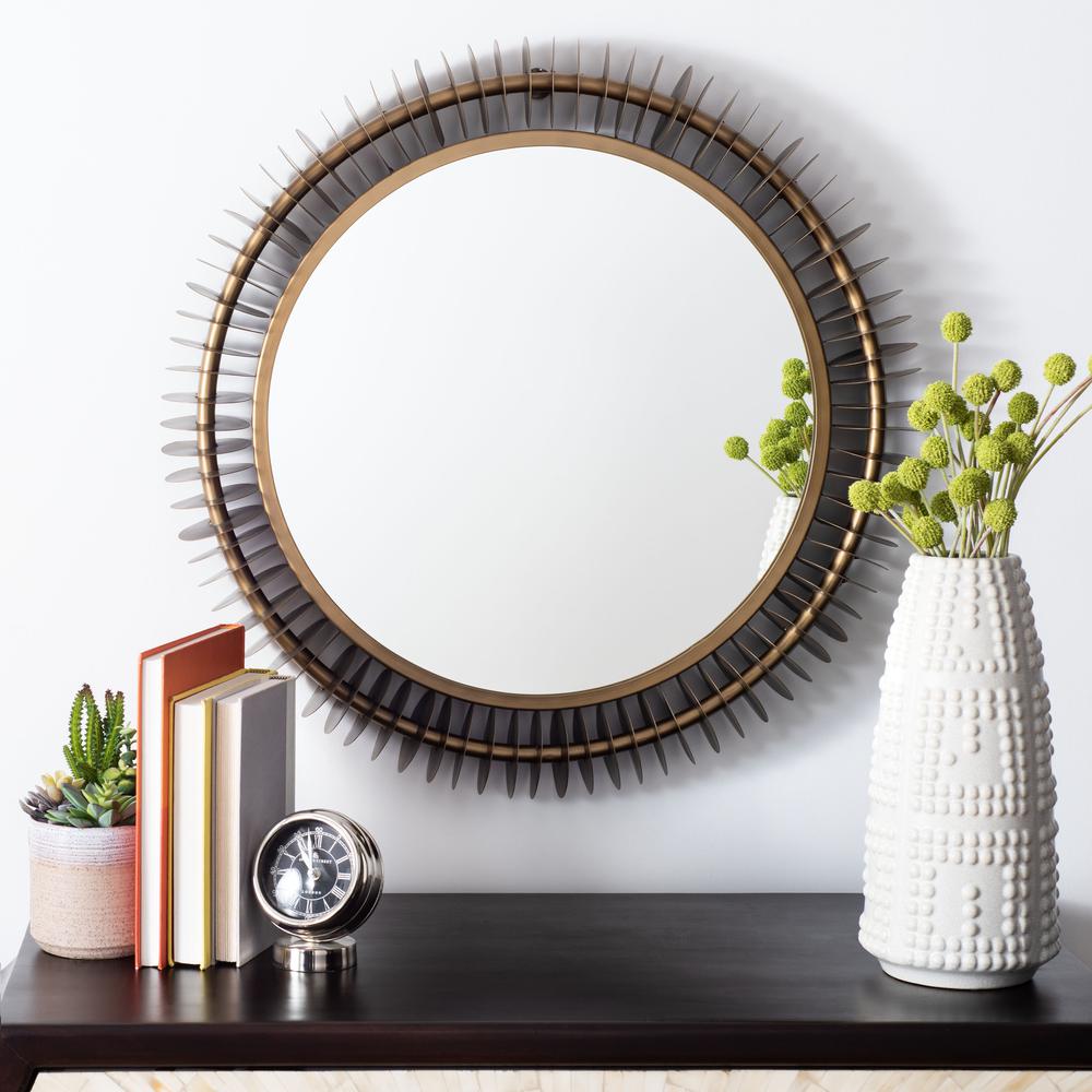 Storm Mirror, Brass Antique. Picture 6