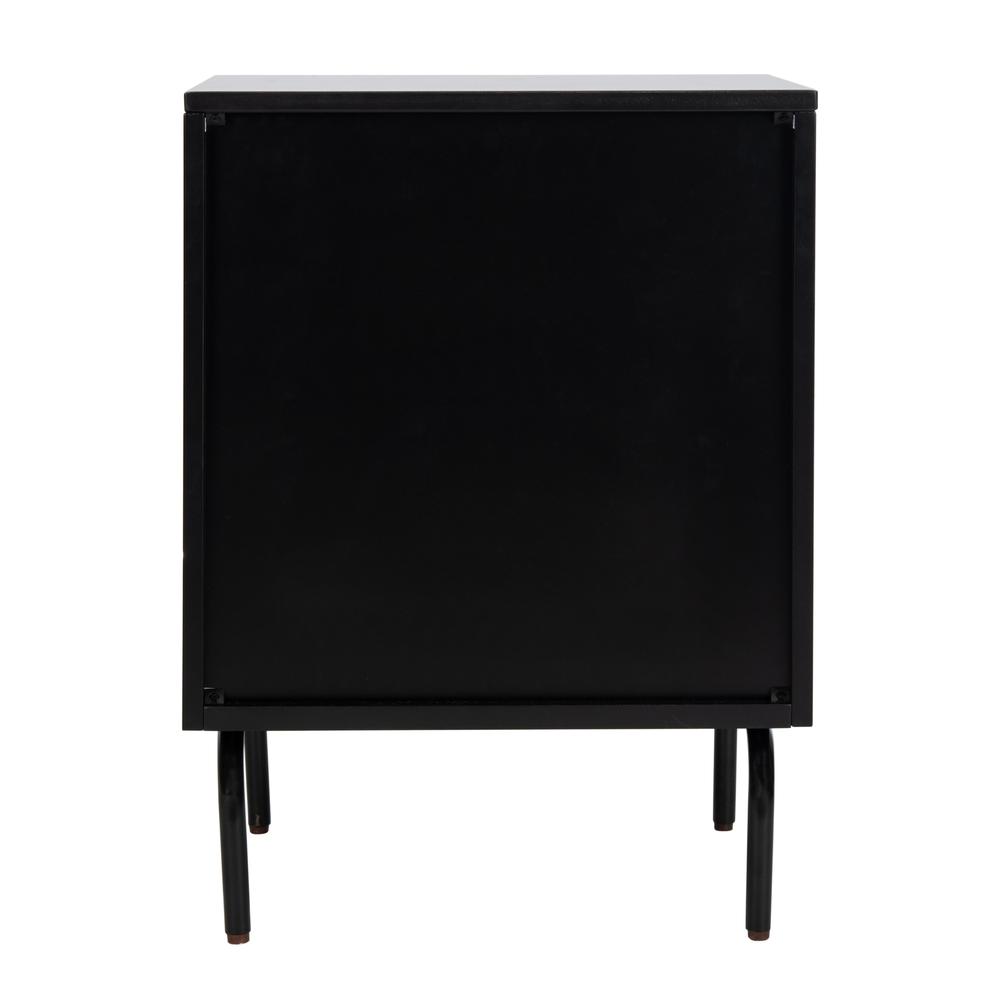Genevieve 2 Drawer Nightstand, Walnut/Black. Picture 2