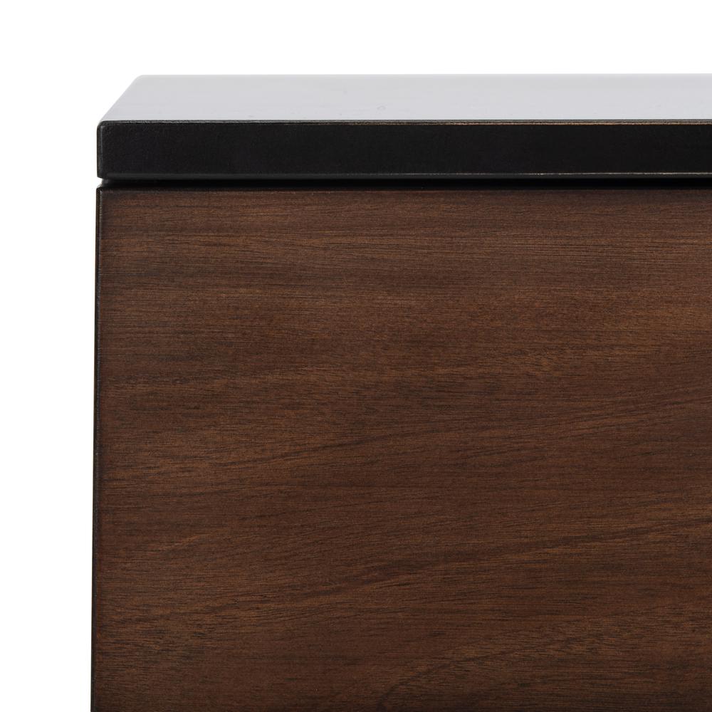 Genevieve 2 Drawer Nightstand, Walnut/Black. Picture 4