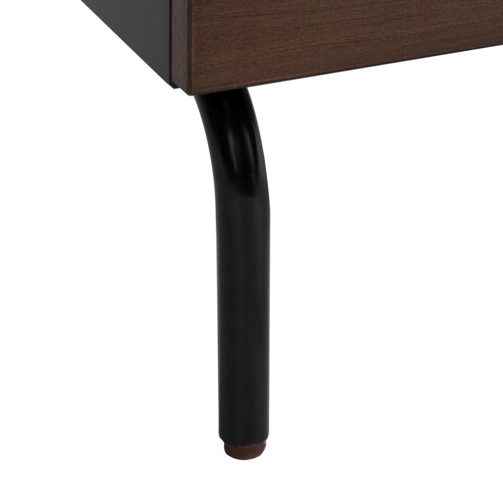 Genevieve 2 Drawer Nightstand, Walnut/Black. Picture 6