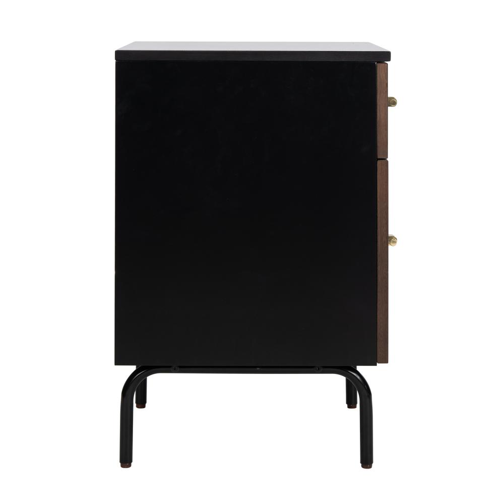 Genevieve 2 Drawer Nightstand, Walnut/Black. Picture 12