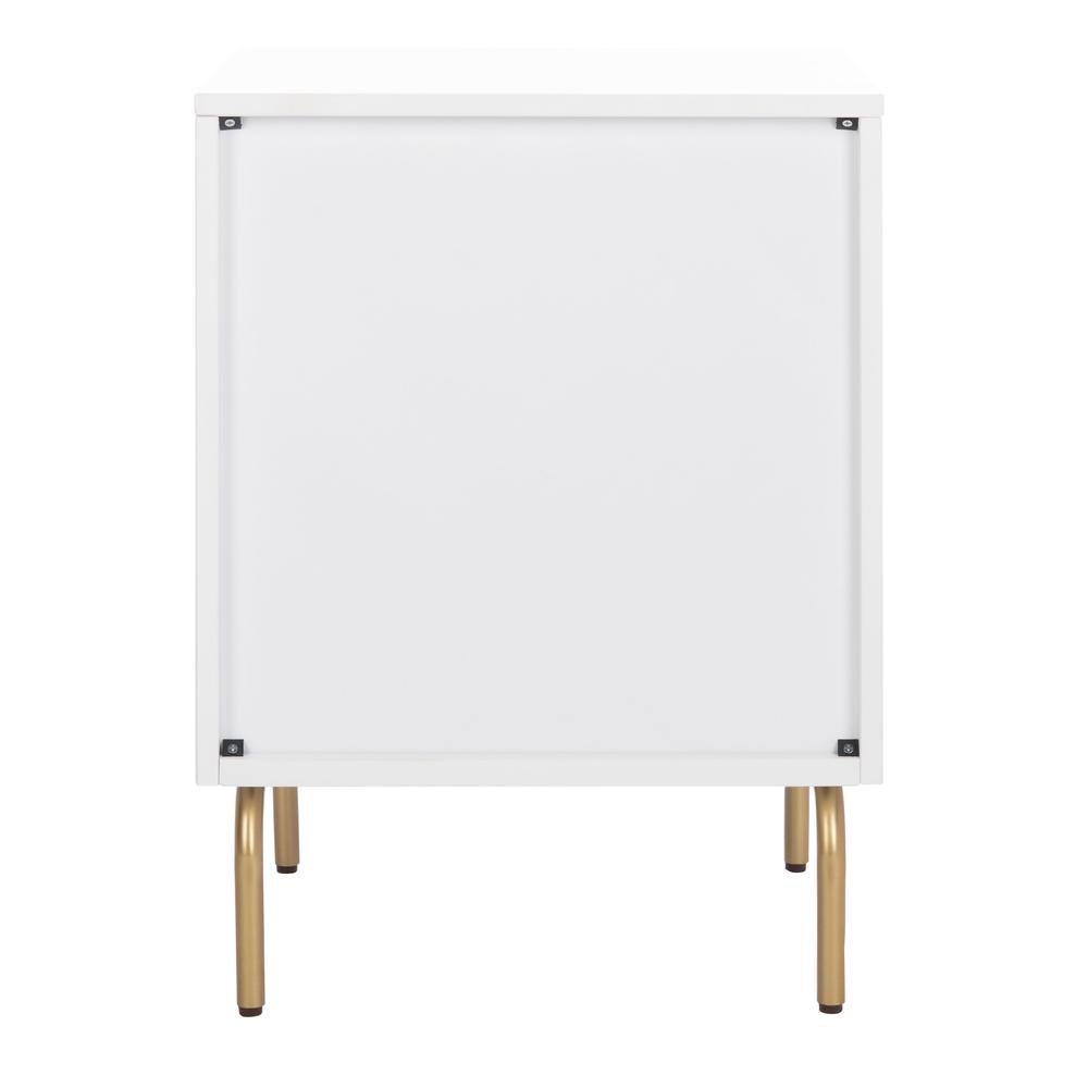 Genevieve 2 Drawer Nightstand, White/Gold. Picture 2