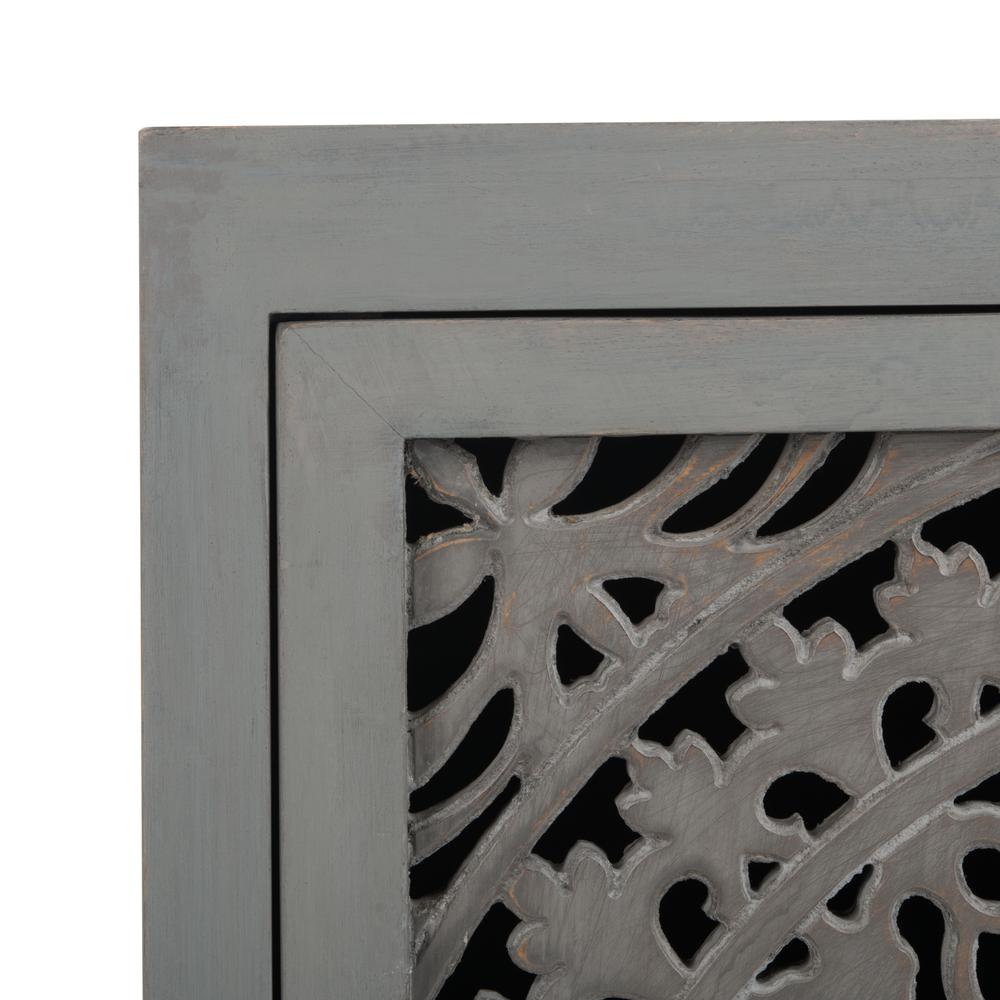 Thea 1 Door Carved Nightstand, Grey Walnut. Picture 4