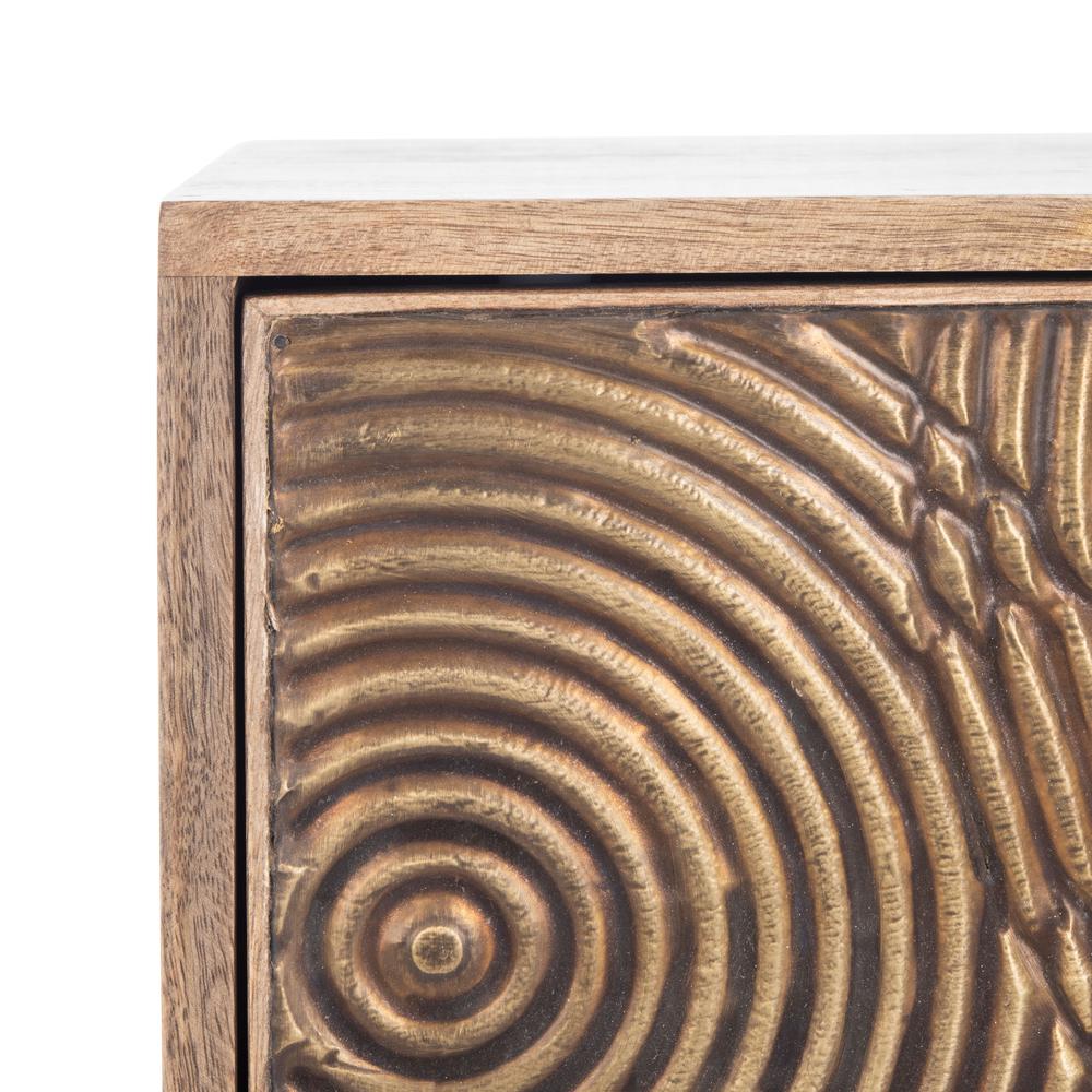 Solene 1 Drawer Textured Nightstand, Natural/Brass. Picture 5