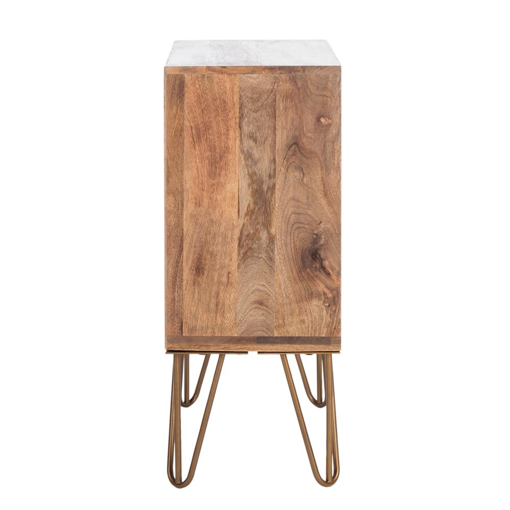 Solene 1 Drawer Textured Nightstand, Natural/Brass. Picture 12