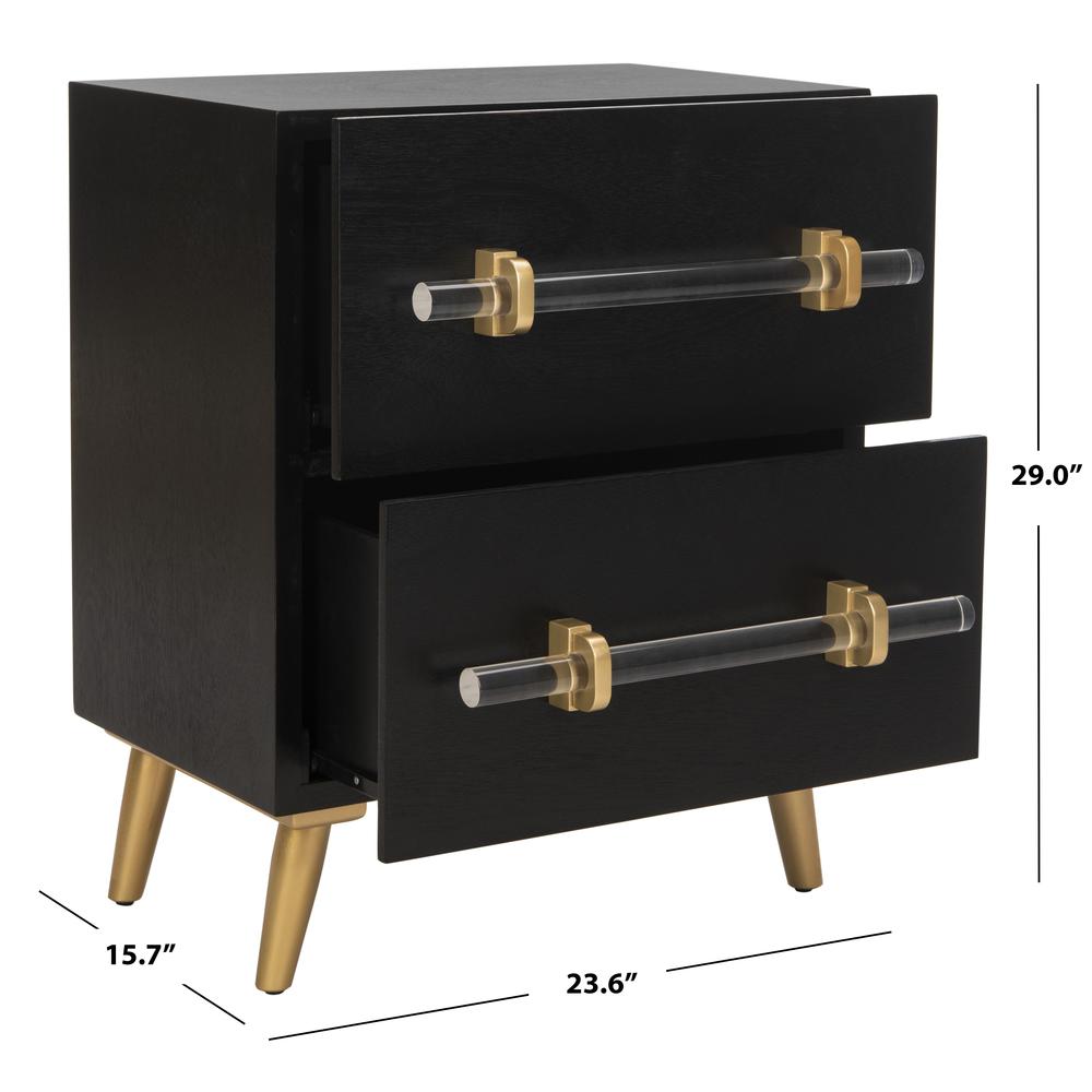 Sienne 2 Drawer Nightstand, Black. Picture 4