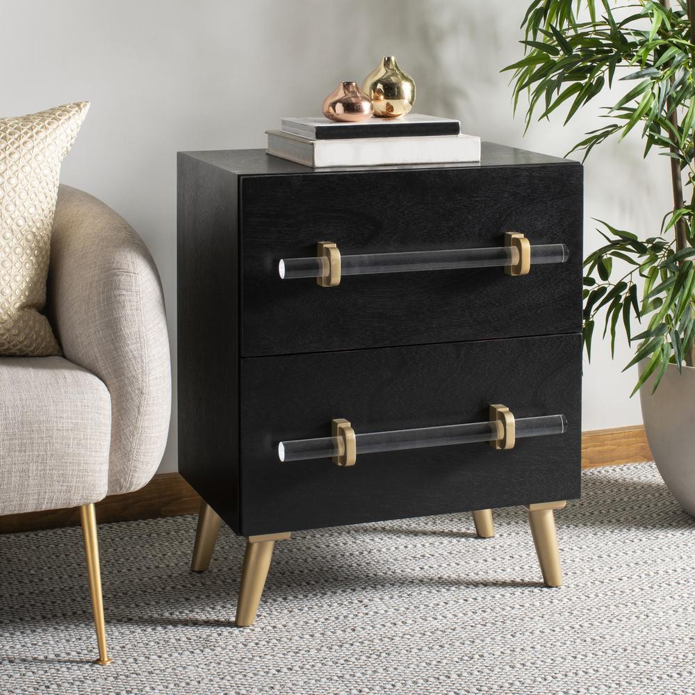 Sienne 2 Drawer Nightstand, Black. Picture 6