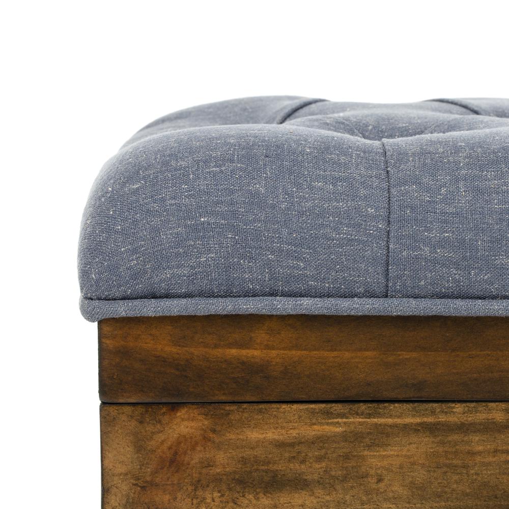 Liam Tufted Cocktail Ottoman, Navy/Dark Oak. Picture 4