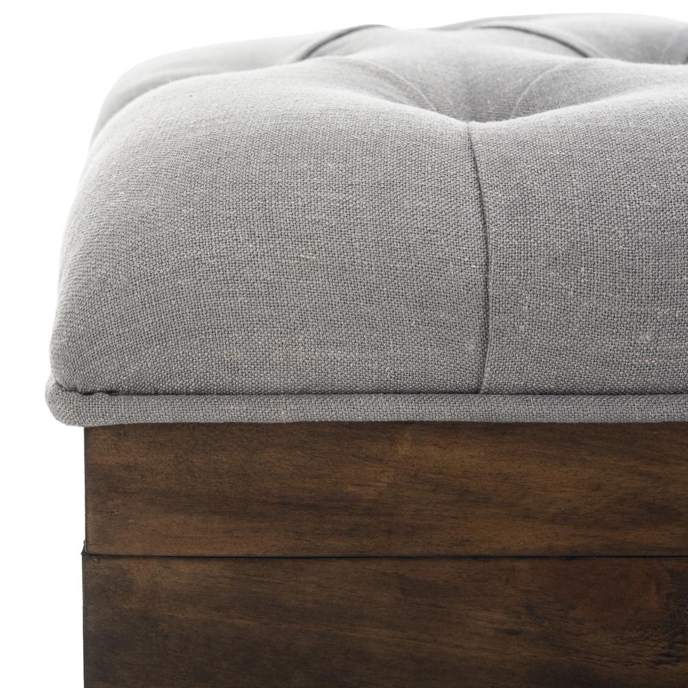 Liam Tufted Cocktail Ottoman, Grey/Dark Oak. Picture 4
