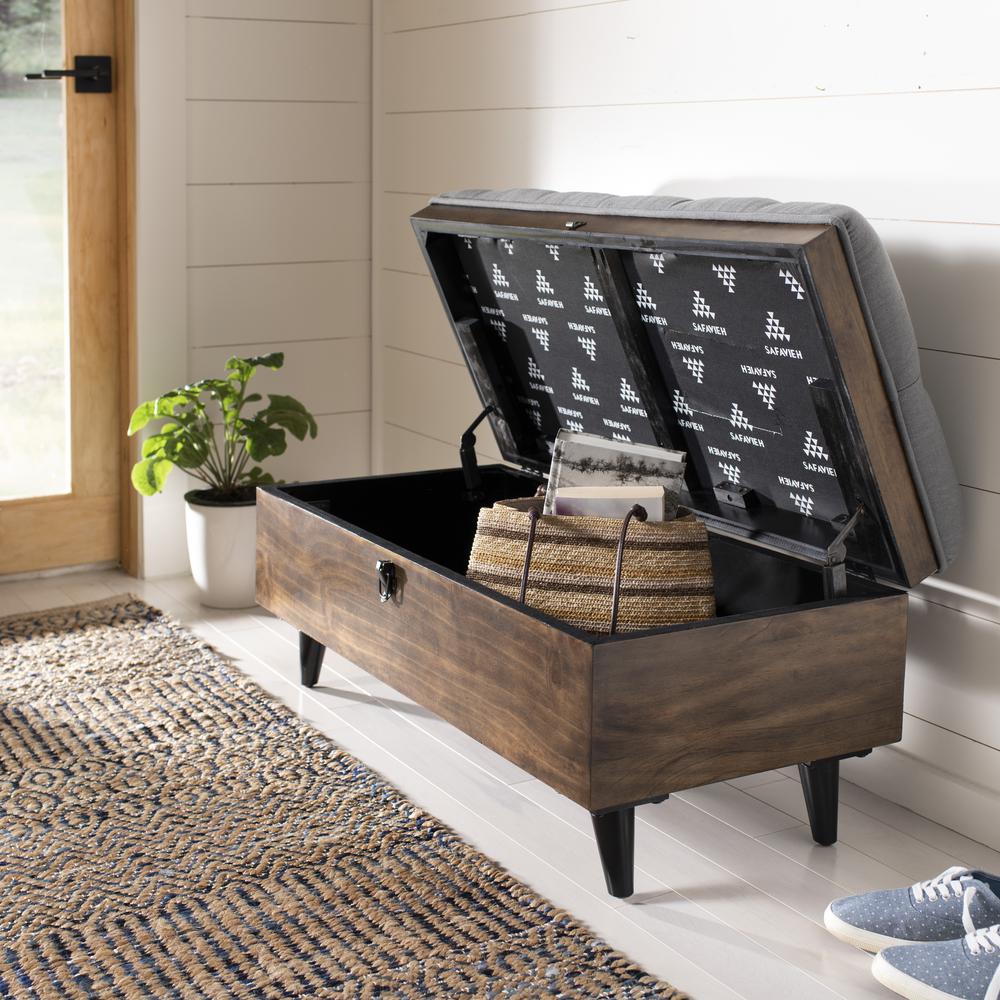 Liam Tufted Cocktail Ottoman, Grey/Dark Oak. Picture 8