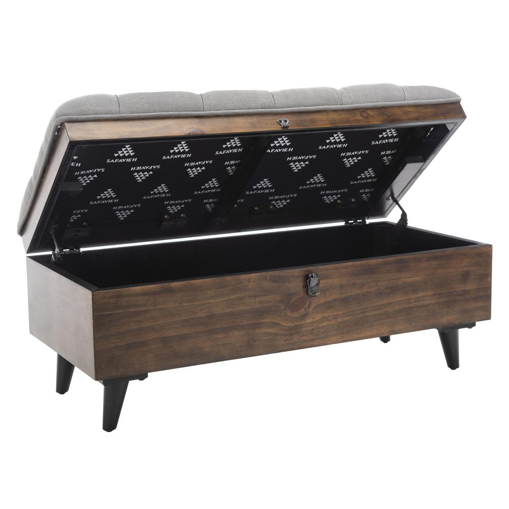 Liam Tufted Cocktail Ottoman, Grey/Dark Oak. Picture 10