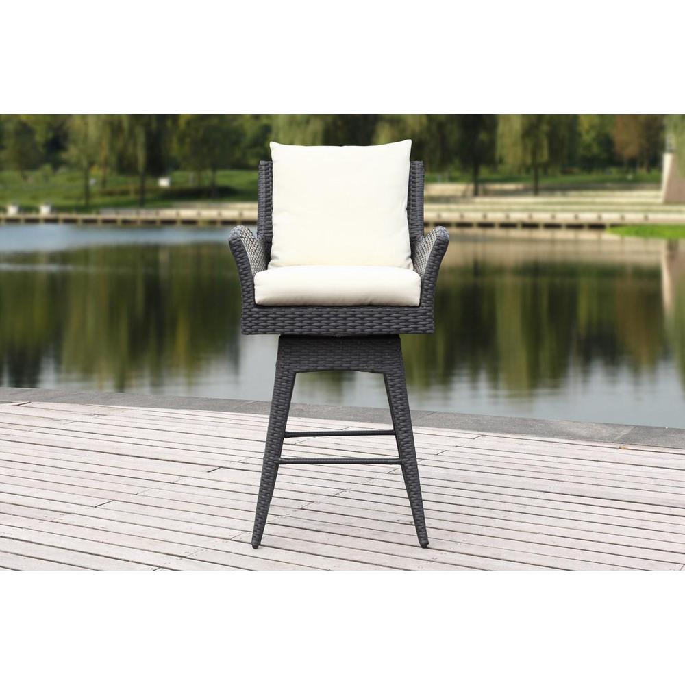 Hayes Outdoor Wicker Swivel Armed Counter Stool. Picture 1