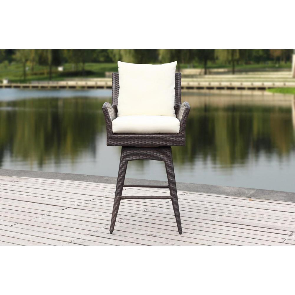 Hayes Outdoor Wicker Swivel Armed Counter Stool. Picture 1