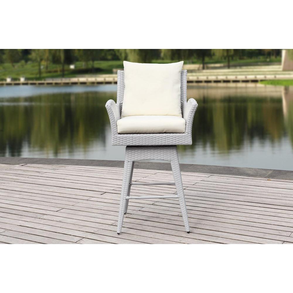 Hayes Outdoor Wicker Swivel Armed Counter Stool. Picture 1