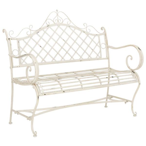 Abner Wrought Iron 45.75-Inch W Outdoor Garden Bench. Picture 1